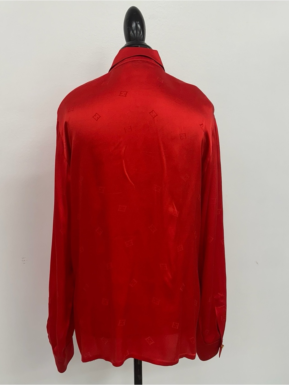 Escada vintage monogram silk jacquard satin button down top - Picture 7 of 11